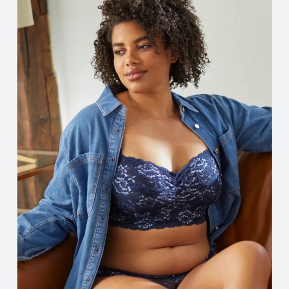 Montelle intimates Other - 3 Montelle Intimates cup sized bralettes lace wire free 🇨🇦 mauve blue purple